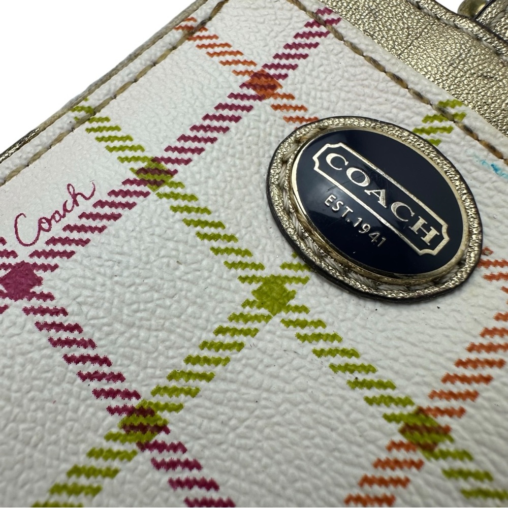 Coach Multicolor Plaid Women's ID and Badge Holder - Picture 2 of 6
